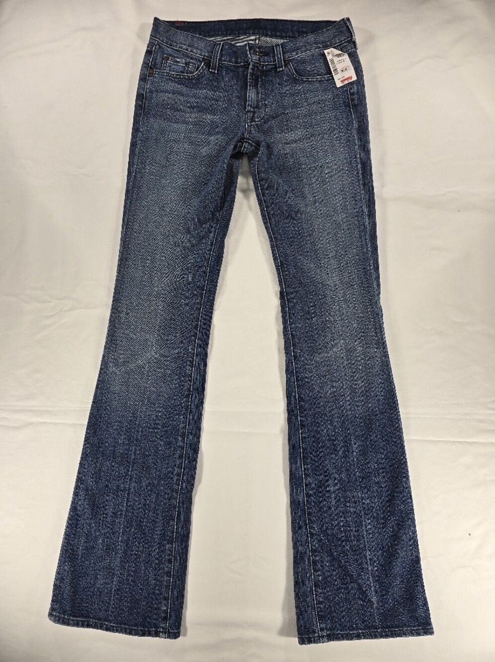 Vintage 7 For All Mankind Bootcut Denim Blue Jeans Medium Wash 27x36 Long Tall
